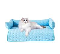 Alfombrilla de cama refrescante para mascotas, almohadilla para dormir para perro, 27.56 x 27.56 pulgadas, resistente a los arañazos, diseño de gel transpirable, 1 pieza para cachorros pequeños