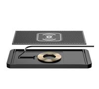 Alfombrilla de cargador de coche inalámbrica - Base de carga rápida de 15 W, de silicona resistente al calor, plataforma Qi fina con función de alineación automática | Fuente de alimentación Tabl