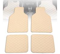 Alfombrilla de Coche para Benz Mercedes-EQ EQA EQB EQC EQS 250 300 350 400 580 450+ Universal, Alfombras de Piso 4 Piezas Delanteras Traseras, Entramado de Cuero Tipo Diamante, A Prueba de Agua,Beige