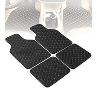 Alfombrilla de Coche para Benz Mercedes-EQ EQA EQB EQC EQS 250 300 350 400 580 450+ Universal, Alfombras de Piso 4 Piezas Delanteras Traseras, Entramado de Cuero Tipo Diamante, A Prueba de Agua,Black