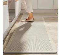 Alfombrilla de cocina impermeable y antideslizante de PVC, diseño largo de piel resistente al aceite, decoración de interiores, marrón, 50 x 120 cm, perfecto para el hogar y el comedor - FQ747