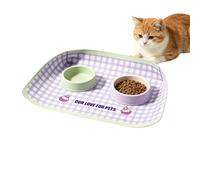 Alfombrilla de Comida para Mascotas - Base Antiderrames Antideslizante Cuero PU,Alfombrilla Para Comida, Agua, Gato, Perro Y Cuenco | Para Cachorro Gatito Todo Tamaño Interior Balcón Hogar Viaje Diari