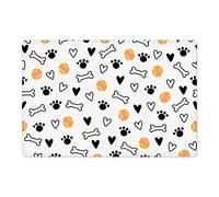 Alfombrilla de comida para mascotas con patrón de perro, alfombrilla para tazón de patas, alfombrilla para alimentación de huesos