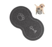 Alfombrilla de Comida Para Mascotas Gris 45 x 26 cm - Antideslizante Para Comedero de Gatos y Perros