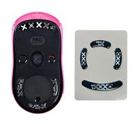 Alfombrilla de cristal para patín, 1 juego de pegatinas para patas de ratón, borde curvado, GPW GPX, color negro y blanco