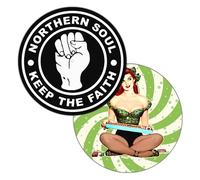 Alfombrilla de doble cara para tocadiscos, diseño de Northern Soul de 1960, fabricado en Berlín por Concrete Schoolyard