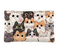 Alfombrilla de dormir lavable con diseño de gato de dibujos animados, suave, antideslizante, para perros grandes, jumbo, medianos y pequeños, 36 x 24 pulgadas