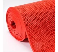 Alfombrilla De Drenaje De PVC De 90 X 100 Cm De Grosor De 4,5 Mm, Tapete Antideslizante Multiusos Cortable, Impermeable, Tapete De Suelo para Baño, Restaurante, Jardín(Red,90x500cm/3x16.4ft)