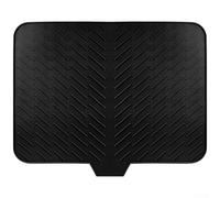 Alfombrilla de drenaje de silicona para fregadero de cocina, 58 x 43 cm, alfombrilla grande para secar platos con diseño inclinado para drenaje de agua, resistente al calor y apto para lavavajillas