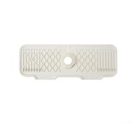 Alfombrilla de drenaje de silicona para fregadero de cocina de 43 x 15 cm con canales de drenaje integrados y topes elevados para sujetar de forma segura jabón y herramientas de limpieza (blanco)