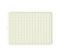 Alfombrilla de drenaje de silicona para vajilla de cocina, antideslizante y resistente al calor, cuenta con diseño de secado rápido y ahorro de espacio (blanco)