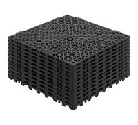 Alfombrilla de drenaje entrelazada VEVOR de 12" x 12" con baldosas de PVC antideslizantes (paquete de 12)