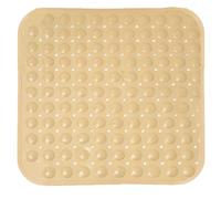 Alfombrilla de ducha, 48 x 48 cm, antideslizante, cuadrada, antideslizante, para colgar y agujeros de drenaje, color amarillo