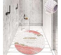 Alfombrilla de Ducha, Alfombrilla de bañera for Zonas húmedas en el Interior la Ducha, Alfombrilla for Masaje pies Esquina baño, Antideslizante Secado rápido Sector/Redondo(Seasons Round,100x100cm)
