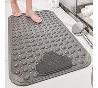 Alfombrilla de Ducha, Alfombrillas De Bañera Material,Área Masaje Pies,Alfombras Baño Tacto Suave,Lavables A Máquina,para Pisos Ducha, Y(Grey,90x60cm)