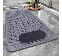 Alfombrilla de Ducha, Alfombrillas de Ducha en el Interior la, con ventosas Antideslizantes, Masaje pies, diseño Moderno, for Pisos, bañera y baño(Grey,Width 60CM*Length 90CM)