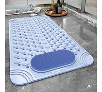 Alfombrilla de Ducha, Alfombrillas de Ducha en el Interior la, con ventosas Antideslizantes, Masaje pies, diseño Moderno, for Pisos, bañera y baño(Blue,Width 60CM*Length 90CM)