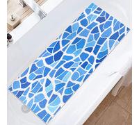 Alfombrilla de ducha, antideslizante, 40 x 100 cm, alfombrilla de ducha de seguridad, cómoda, suave, con orificios de drenaje, alfombrilla de masaje de luffa-PVC, para zonas húmedas, de secado rápido
