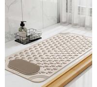 Alfombrilla de ducha antideslizante, alfombrilla de ducha de goma antideslizante, con orificios de drenaje para masaje de pies, sin olor, cómoda alfombrilla de ducha antideslizante Beige,80x80cm