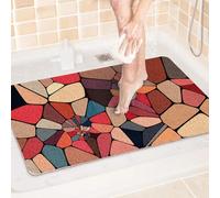 Alfombrilla de ducha antideslizante de 120 x 180 cm, alfombrilla de baño grande para interior, rectangular, con drenaje para zonas húmedas, alfombrillas de masaje de ducha de PVC para ancianos, rosa