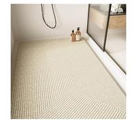 Alfombrilla de ducha antideslizante grande, cómoda y suave con orificio de drenaje, antimoho, lavable y de secado rápido, diseño de masaje de pies Q52 (amarillo, 80 x 120 cm)