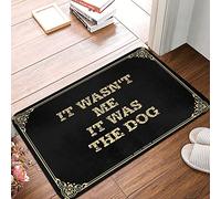 Alfombrilla de ducha con texto en inglés "It Wasn't Me, It Was The Dog" - Puerta lavable de plástico para exteriores