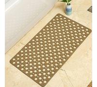 Alfombrilla de Ducha Cuadrada Antideslizante, Alfombrilla de baño Antideslizante de TPE con ventosas y Orificios de Drenaje, Alfombrilla para bañera, Lavable a máquina (Color: Marrón, Tamaño