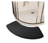 Alfombrilla de Ducha Curva de cuadrante, Gruesa y Absorbente para baño, Antideslizante para la Puerta del baño o el Inodoro (Negra).