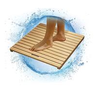 Alfombrilla de ducha de bambú, alfombrilla de baño personalizable, tabla de bañera de madera, 70 x 110 cm, respetuosa con el medio ambiente, antideslizante, resistente al agua, elegante decoración de