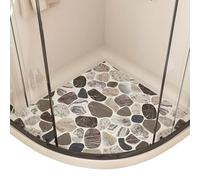 Alfombrilla de ducha de esquina, 22 x 22 pulgadas, alfombrilla de ducha antideslizante que absorbe el agua, alfombrilla de ducha de lufa en forma de abanico curvado, alfombrilla de baño de secado rápi