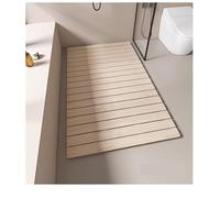 Alfombrilla de ducha de madera de teca para interiores y exteriores, alfombrilla de ducha de madera antideslizante grande con pies antideslizantes, tamaño personalizable