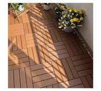 Alfombrilla de ducha entrelazada, azulejos de madera para jardín, baño, terraza, patio, paquete de 6