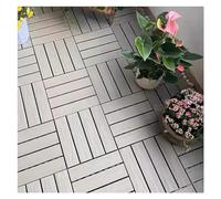 Alfombrilla de ducha entrelazada, azulejos de madera para jardín, baño, terraza, patio, paquete de 6
