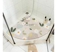 Alfombrilla de ducha esquinera antideslizante antimoho, lavable, cuadrante con drenaje, alfombra de ducha de lufa de secado rápido para suelo de baño, adecuada para personas mayores (90 x 90 cm, alto)