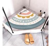 Alfombrilla de ducha esquinera antideslizante antimoho, lavable, cuadrante con drenaje, alfombra de ducha de lufa de secado rápido para suelo de baño, adecuada para personas mayores (90 x 90 cm, alto)