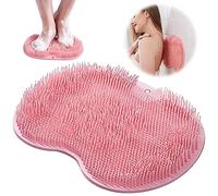 Alfombrilla de Ducha para pies, Exfoliante para pies y Espalda, Almohadilla de Masaje, Cepillo para pies, Limpiador masajeador con ventosas Antideslizantes, Almohadilla de Masaje de Silicona (A)