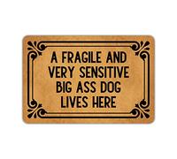 Alfombrilla De Ducha Resistente Alfombra Exterior Aquí Vive Un Perro Grande, Frágil Y Muy Sensible. Suave Alfombra Entrada para Interior Decorativa Puerta 40X60Cm