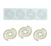 Alfombrilla de encaje de fondant de silicona, molde de impresión de artesanía de azúcar decoración de cocina molecular de pastel comestible, 4 agujeros espiral 6