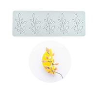 Alfombrilla de encaje de fondant de silicona, molde de impresión de artesanía de azúcar decoración de cocina molecular de pastel comestible, 5 agujeros hoja