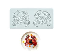 Alfombrilla de encaje de fondant de silicona, molde de impresión de artesanía de azúcar, decoración de cocina molecular de pastel comestible, 2 agujeros cangrejo