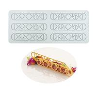 Alfombrilla de encaje de fondant de silicona, molde de impresión de artesanía de azúcar decoración de cocina Molecular de pastel comestible, 6 agujeros Geometría de elipse