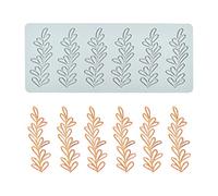 Alfombrilla de encaje de fondant de silicona, molde de impresión de artesanía de azúcar decoración de cocina molecular de pastel comestible, 6 agujeros hoja fina