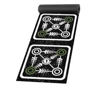 Alfombrilla de escalera de agilidad, soporte de taladro rápido, patrón impreso vertical, perfil portátil de 40 cm de ancho, funda de accesorios de goma, alfombra de ejercicio, para jóvenes, atletas y