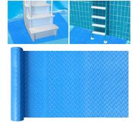 Alfombrilla de escalera de piscina de 18 x 36 pulgadas, con textura antideslizante, protector de vinilo para escalones de piscina sobre el suelo, compatible con escaleras de piscina