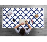 Alfombrilla de Escritorio 120x60 cm Multifuncional Impermeable Protección Antisuciedad Para Oficina o Hogar Fácil de Limpiar PVC Vinilo Resistente al Agua Antideslizante - Patrón de escamas de pez