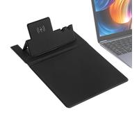 Alfombrilla de escritorio con cargador inalámbrico - Alfombrilla de ratón de carga rápida de 15 W con soporte para teléfono plegable, funda grande para teclado para PC, ordenador portátil, escritorio