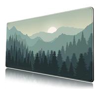 Alfombrilla de Escritorio con diseño de Bosque, Verde, Grande, XXL, extendida, Grande, para Juegos, Puesta de Sol, montañas, Paisaje, Naturaleza, Alfombrilla de Escritorio, Alfombrilla de Teclado,