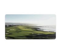 Alfombrilla de escritorio con diseño de campo de golf junto al mar de 30 x 60 cm con bordes cosidos, alfombrilla de ratón grande para juegos, base de goma antideslizante para teclado de PC de oficin
