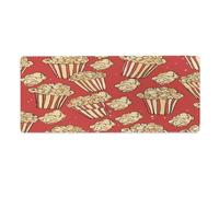 Alfombrilla de escritorio con estampado de palomitas de maíz de 30 x 81 cm con bordes cosidos, alfombrilla de ratón grande para juegos, base de goma antideslizante para teclado de PC de oficina, por