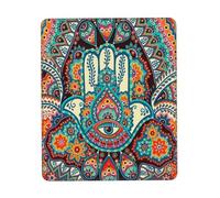 Alfombrilla De Escritorio, Cultura Hebreo Hamsa Arte Mal De Ojo Alfombrilla De Ratón para Juegos Portátil Alfombrilla Raton Antideslizante Tapete De Juego para Gamers Ratón 25X30Cm